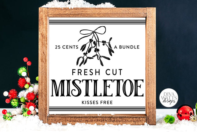 Mistletoe SVG | Christmas / Winter Square Design SVG Diva Watts Designs 