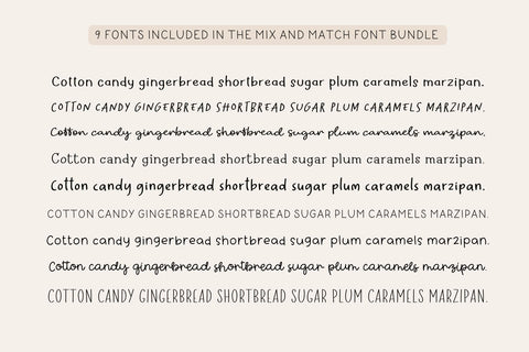 Mix and Match Font Bundle Font Cotton White Studio 