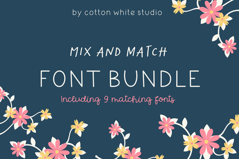 Mix and Match Font Bundle Font Cotton White Studio 