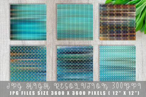 Mix Art deco pattern digital paper with gradient green color background Digital Pattern artnoy 