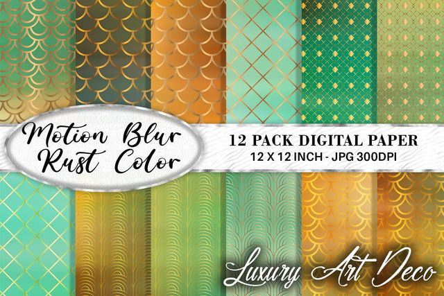 Mix Art deco pattern digital paper with gradient green color background Digital Pattern artnoy 