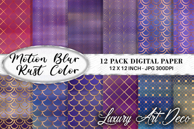 Mix Art deco pattern digital paper with gradient purple color background Digital Pattern artnoy 