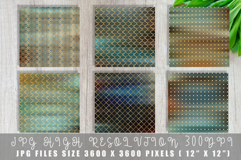 Mix Art deco pattern digital paper with gradient rust color background Digital Pattern artnoy 