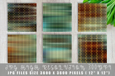 Mix Art deco pattern digital paper with gradient rust color background Digital Pattern artnoy 