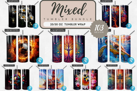 Mixed Tumbler Bundle Sublimation Regulrcrative 
