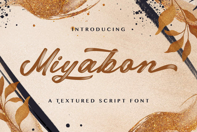 Miyabon - Textured Brush Font Font StringLabs 