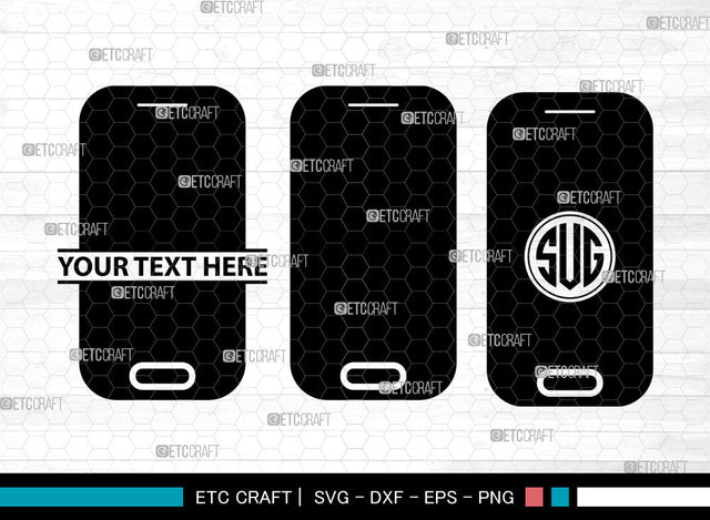 Mobile Phone Icon Monogram, Mobile Phone Svg, cell phone Svg, Mobiles, Smart Phone, Mobile Monogram, Icon Monogram, Svg Cut File, Dxf, Eps, Png, SVG ETC Craft 