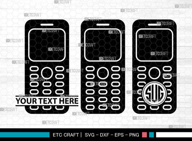 Mobile Phone Icon Monogram, Mobile Phone Svg, cell phone Svg, Mobiles, Smart Phone, Mobile Monogram, Icon Monogram, Svg Cut File, Dxf, Eps, Png, SVG ETC Craft 