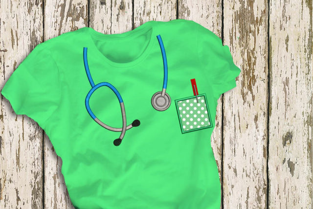 Mock Stethoscope and Pocket Applique Embroidery Embroidery/Applique DESIGNS Designed by Geeks 