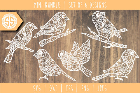 Mockingbird Mandala Zentangle Mini Bundle - Set of 6 SVG SVG SavoringSurprises 