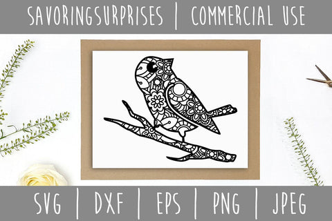 Mockingbird Mandala Zentangle SVG SVG SavoringSurprises 