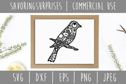 Mockingbird Mandala Zentangle SVG SVG SavoringSurprises 