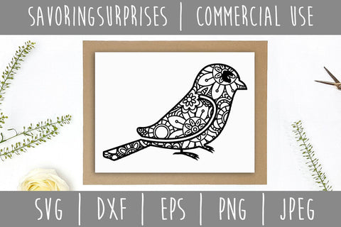 Mockingbird Mandala Zentangle SVG SVG SavoringSurprises 