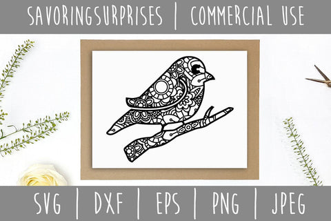Mockingbird Mandala Zentangle SVG SVG SavoringSurprises 