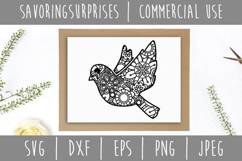 Mockingbird Mandala Zentangle SVG SVG SavoringSurprises 