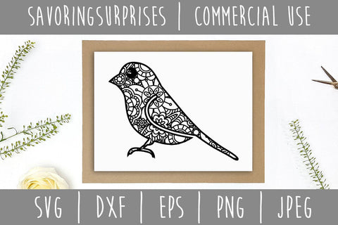 Mockingbird Mandala Zentangle SVG SVG SavoringSurprises 