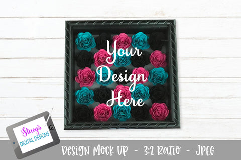 Mockup Bundle - Rolled flower shadow box - 5 mock up photos Mock Up Photo Stacy's Digital Designs 