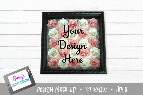 Mockup Bundle - Rolled flower shadow box - 5 mock up photos Mock Up Photo Stacy's Digital Designs 