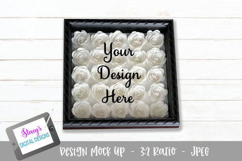 Mockup Bundle - Rolled flower shadow box - 5 mock up photos Mock Up Photo Stacy's Digital Designs 