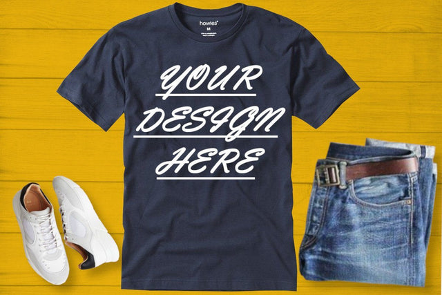 Mockup Men Dark T-shirt, School, Autumn Mock up, Digital Mockups, Wood Background, JPEG image Mock Up Photo ArtStudio 