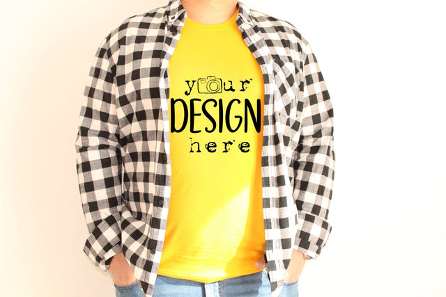 Model Mockup Men, Gold Shirt, Maize Yellow Tshirt Mock up, ManTshirt Mockup Model,Bella Canvas Shirt Mockup, Gildan Gold Mockup,JPG Mockup Mock Up Photo ArtStudio 