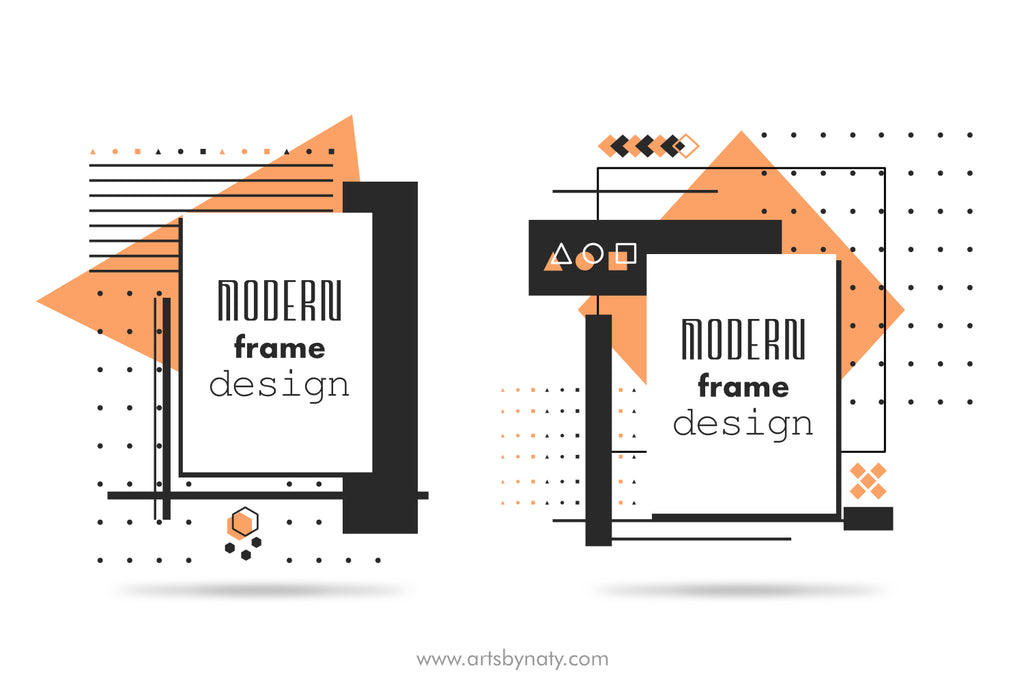 Modern abstract vector frame design. - So Fontsy