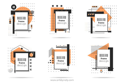 Modern abstract vector frame design. SVG Arts By Naty 