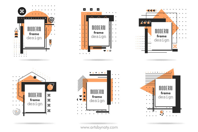 Modern abstract vector frame design. SVG Arts By Naty 