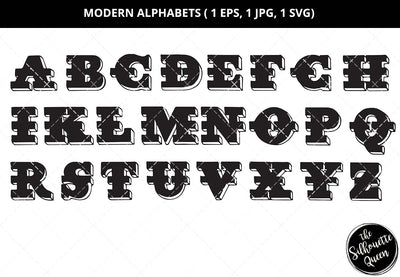 Modern alphabet, capital letter svg, bold alphabets svg, typography svg, decorative alphabets svg, monogram alphabet svg, cut files for circuit SVG Loveleen Kaur 