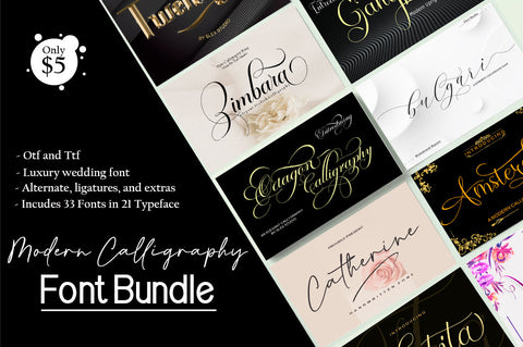 Modern Calligraphy Font Bundle Font Slex Creative 