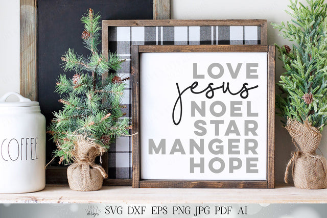 Modern Christmas Typography Art | Farmhouse SVG | Christmas SVG | Christian SVG | Printable | dxf and more SVG Diva Watts Designs 