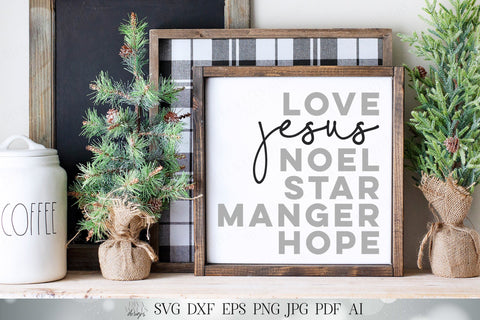 Modern Christmas Typography Art | Farmhouse SVG | Christmas SVG | Christian SVG | Printable | dxf and more SVG Diva Watts Designs 