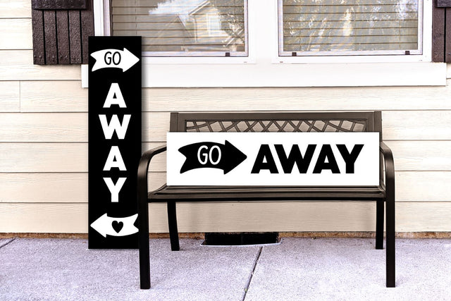Modern Go Away Porch Sign with Arrow SVG SVG Risa Rocks It 