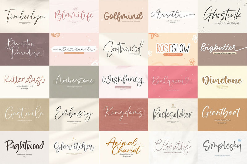 Modern Handwritten Font Bundle - Vol 1 - So Fontsy
