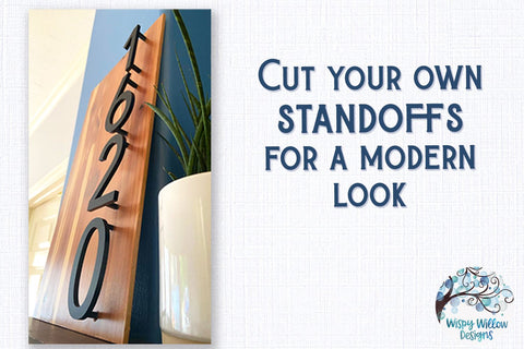 Modern House Number Sign File for Glowforge or Laser Cutter SVG Wispy Willow Designs 