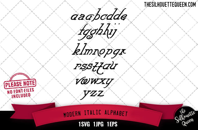 Modern Italic Alphabet alphabets - ABC letters SVG Loveleen Kaur 