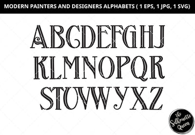 Modern painters alphabet, designers alphabet svg, capital letter svg, calligraphy svg, decorative alphabets svg, monogram alphabet svg, cut files for circuit SVG Loveleen Kaur 