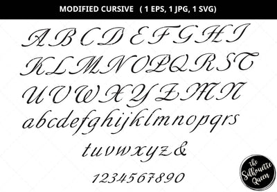 Modified cursive svg, calligraphy svg, handwriting svg, capital letters svg, small letters svg, numbers svg, decorative alphabets svg, monogram alphabet svg, cut files for circuit SVG Loveleen Kaur 