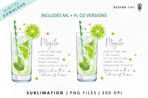 Mojito cocktail recipe sublimation file SVG Design Owl 