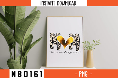 MOM 1 BOY AND 1 GIRL sublimation PNG SVG Nbd161 