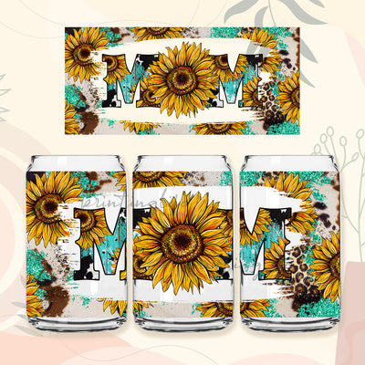 Mom 16 oz Libbey Glass Can Tumbler Png, Cheer Mom Sublimation Digital Downloads, Mom glass can 16 oz wrap, Mother's Day PNG Sublimation PrintingLife 