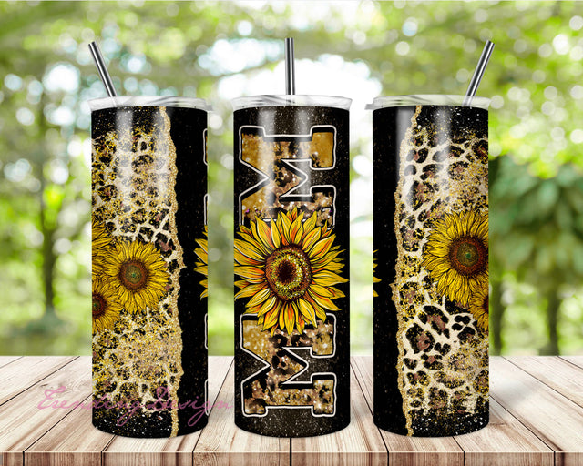 Mom 20oz Skinny Tumbler - Sunflowers Tumbler PNG - Mother's day Tumbler Wrap Sublimation - Straight and Tapered Tumbler PNG Sublimation TrendingDesign 