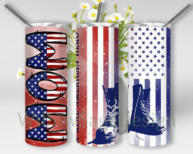 Mom A Real American Hero 20oz Skinny Tumbler Png, Military Mom Tumbler, Patriotic Tumbler, Mama Tumbler Gift, Mothers Day Digital Download Sublimation WillowSageDesign 