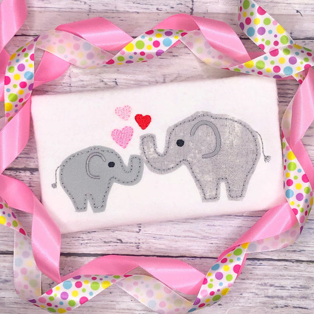 Mom and Baby Elephants Applique Machine Embroidery Design Embroidery/Applique DESIGNS So Fontsy Design Shop 