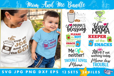 Mom And Me Svg Bundle | Mom Shirt Design Bundle SVG Crafty Mama Studios 