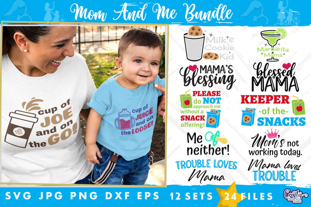 Mom And Me Svg Bundle | Mom Shirt Design Bundle SVG Crafty Mama Studios 