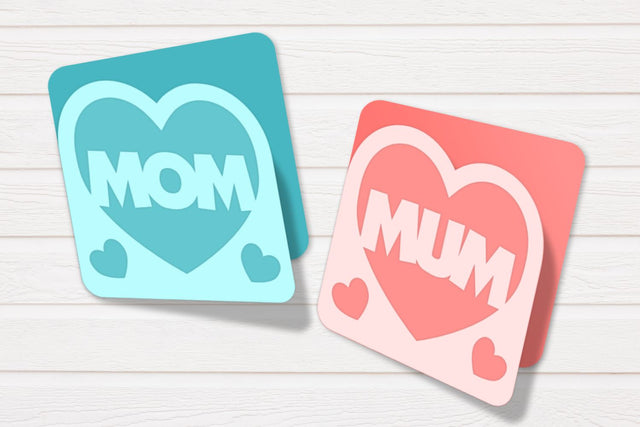 Mom and Mum Heart Layered Papercut Card SVG SVG Risa Rocks It 