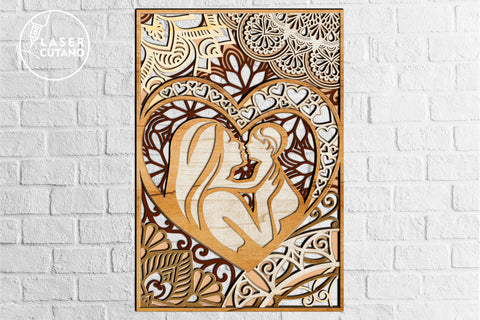 MOM BABY Cut Files Mother's Day Multilayer Laser Cut Files, Mandala, SVG, 3D Designs SVG LaserCutano 