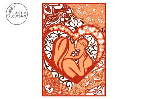 MOM BABY Cut Files Mother's Day Multilayer Laser Cut Files, Mandala, SVG, 3D Designs SVG LaserCutano 