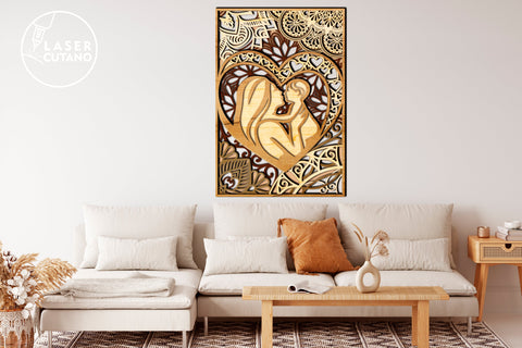 MOM BABY Cut Files Mother's Day Multilayer Laser Cut Files, Mandala, SVG, 3D Designs SVG LaserCutano 